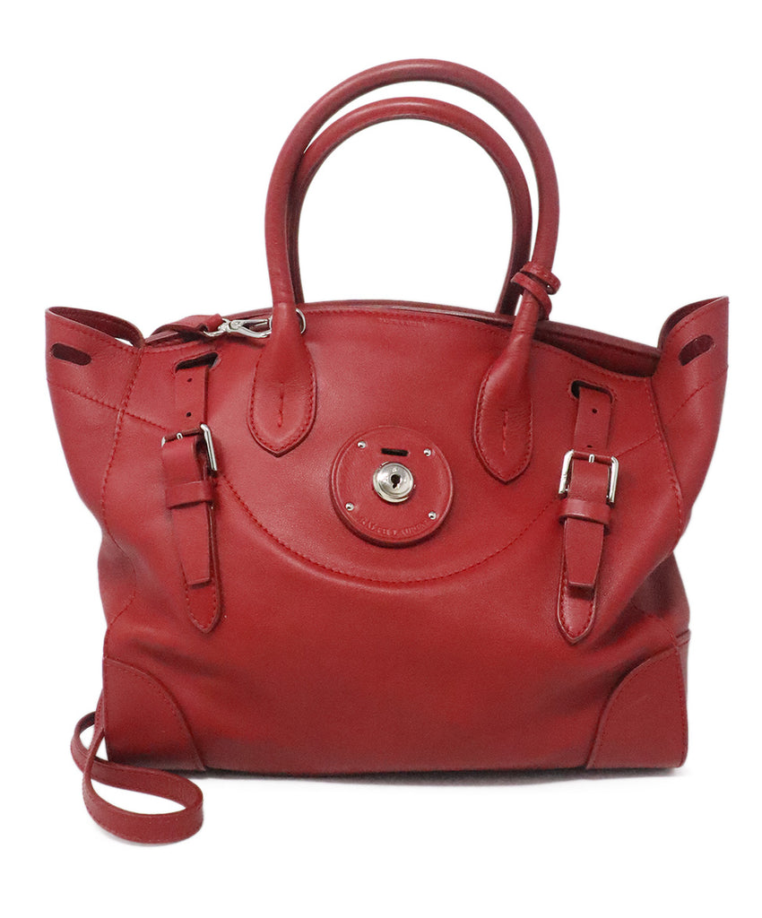 Ralph Lauren Red Leather Satchel 