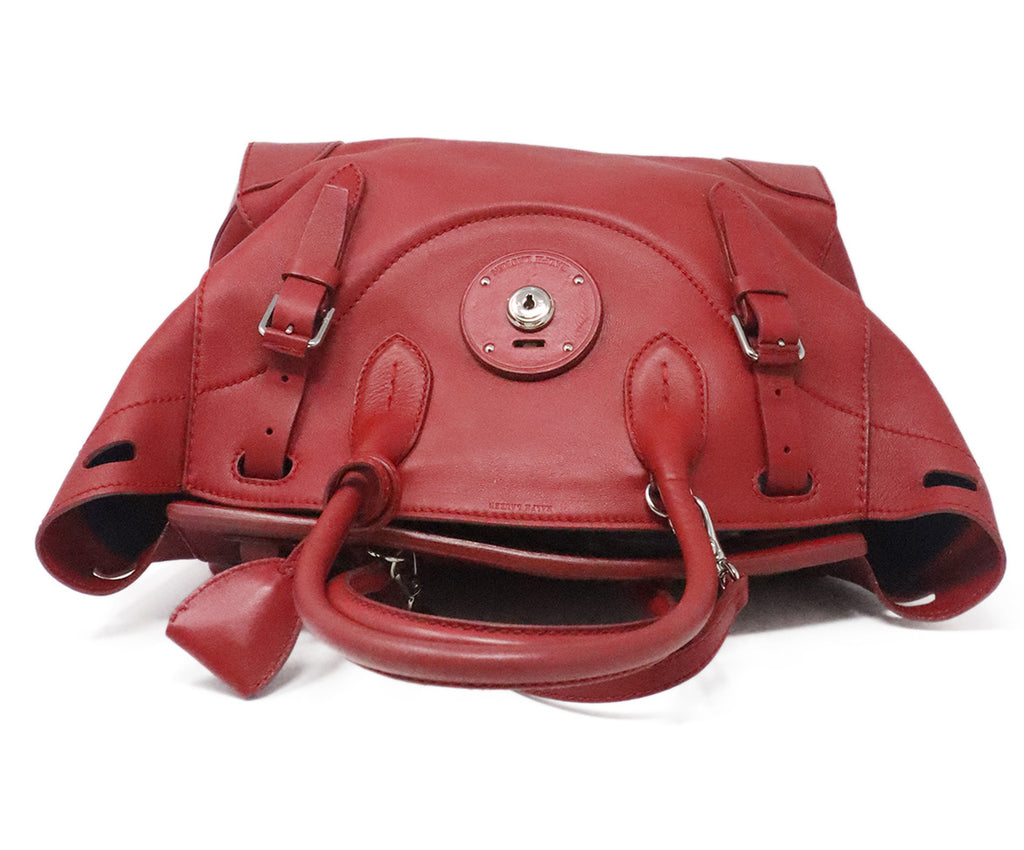 Ralph Lauren Red Leather Satchel 4