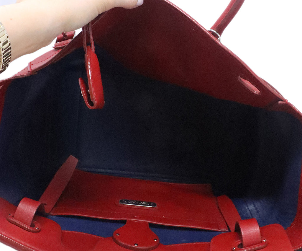 Ralph Lauren Red Leather Satchel 6