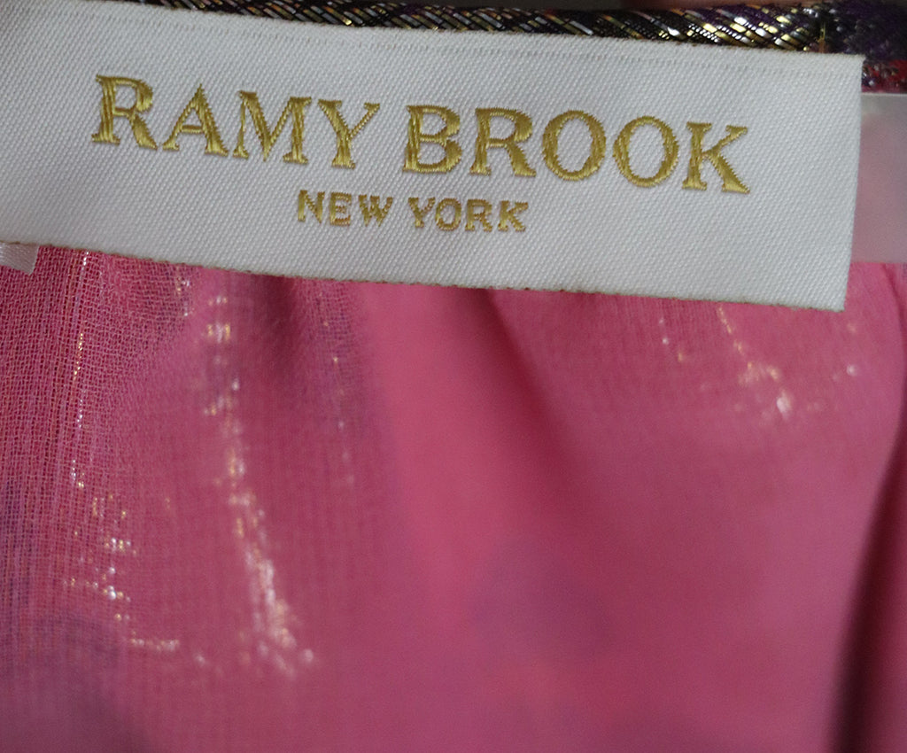 Ramy Brook Metallic Pink & Orange Silk Dress 3