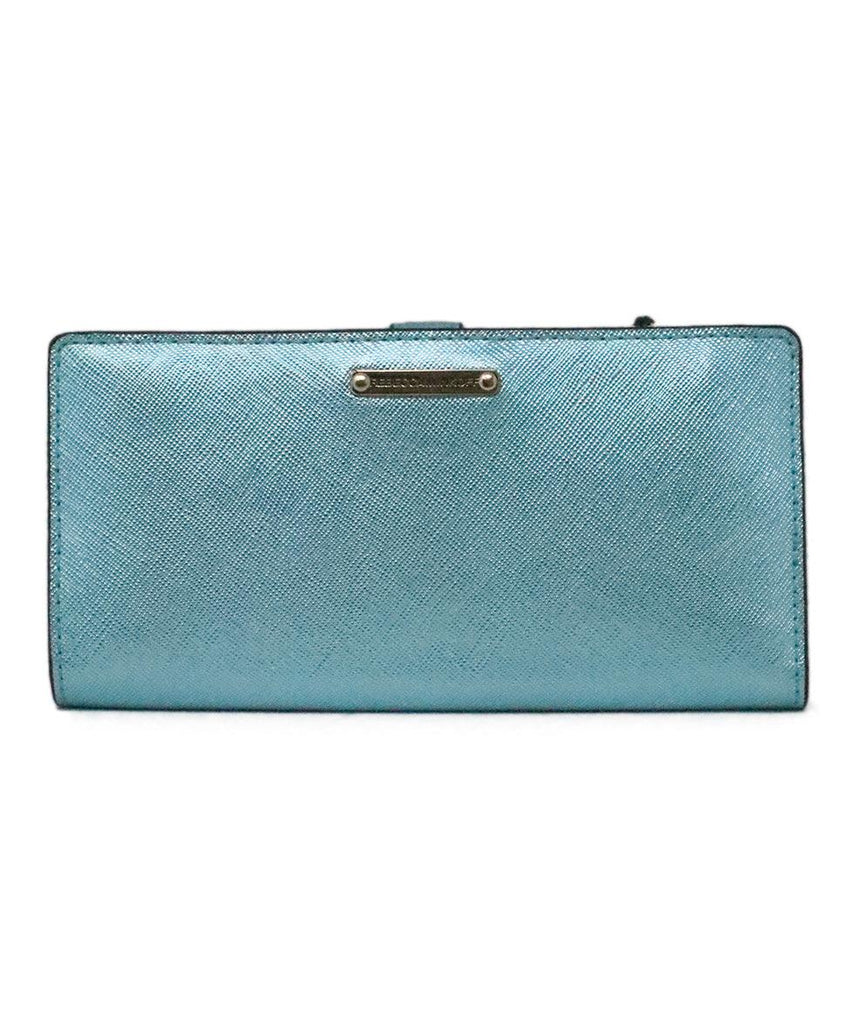 Rebecca Minkoff Metallic Turquoise Leather Wallet 