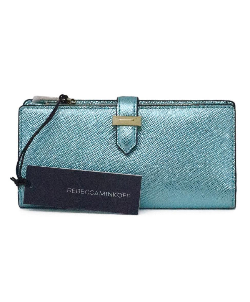 Rebecca Minkoff Metallic Turquoise Leather Wallet 2