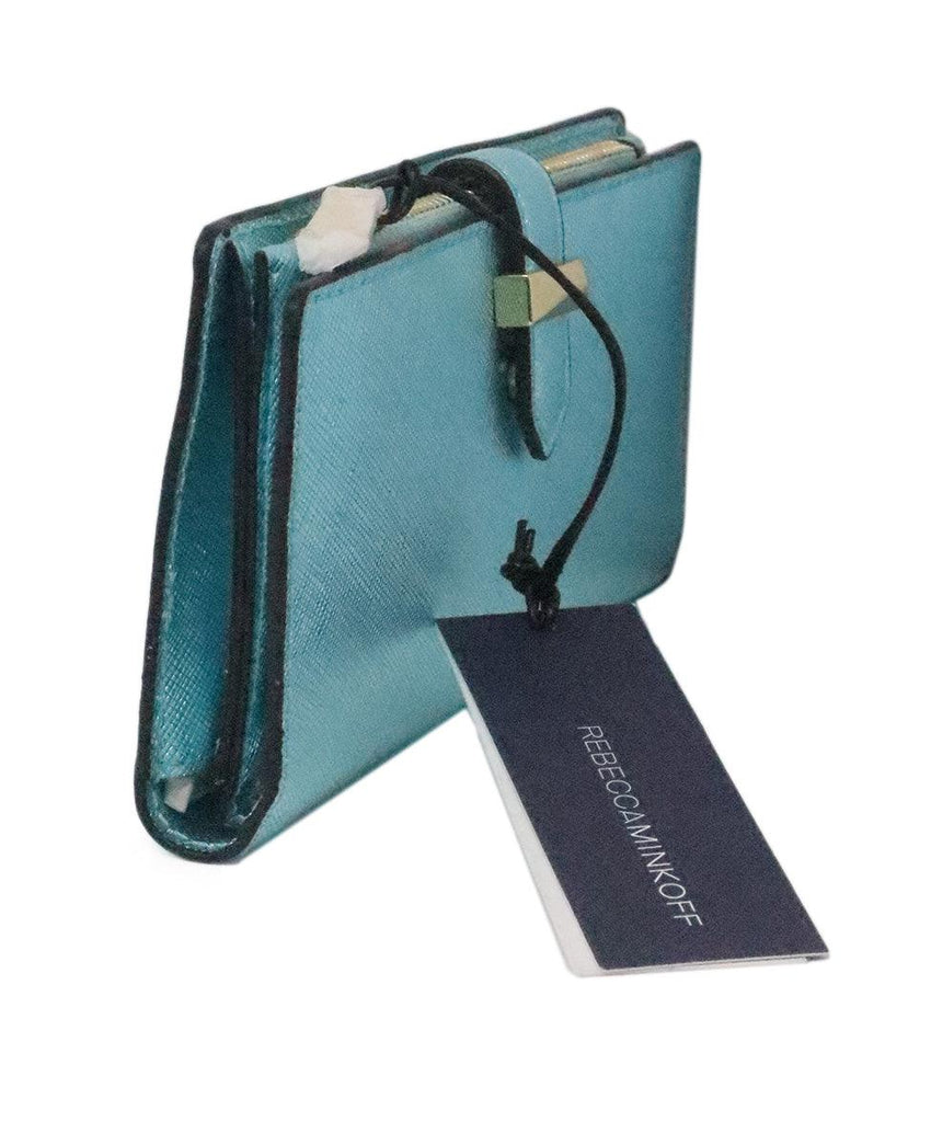 Rebecca Minkoff Metallic Turquoise Leather Wallet 1