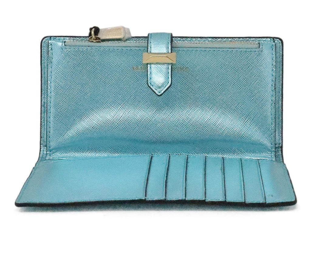 Rebecca Minkoff Metallic Turquoise Leather Wallet 3