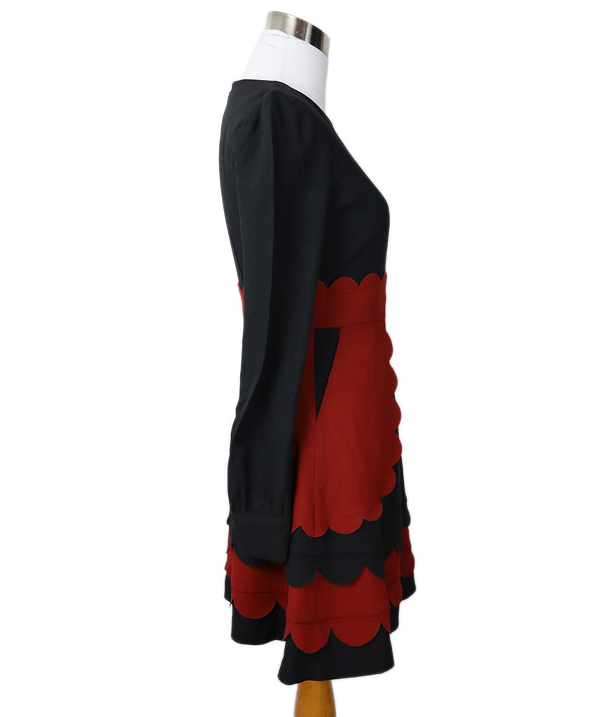 Red Valentino Black & Red Scallop Dress 1