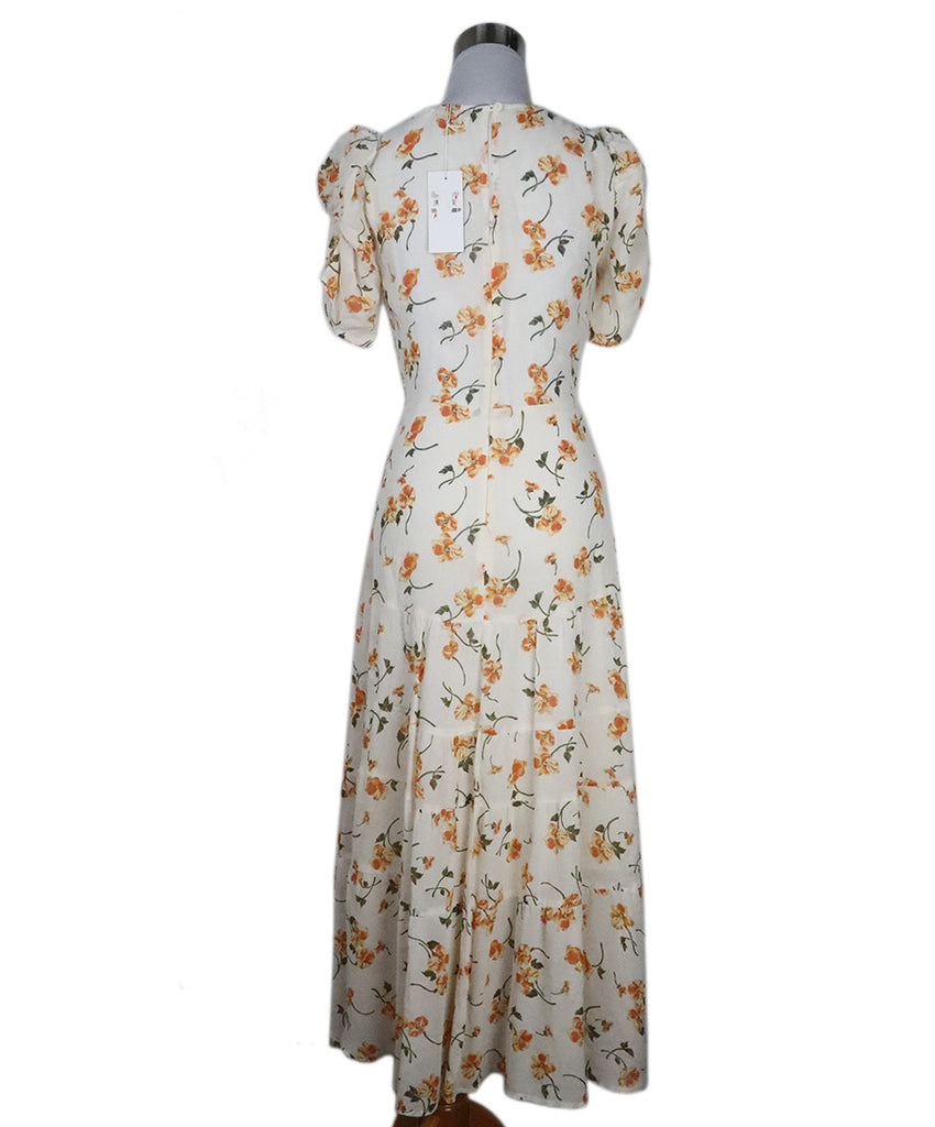 Reformation White & Orange Floral Print Dress 2