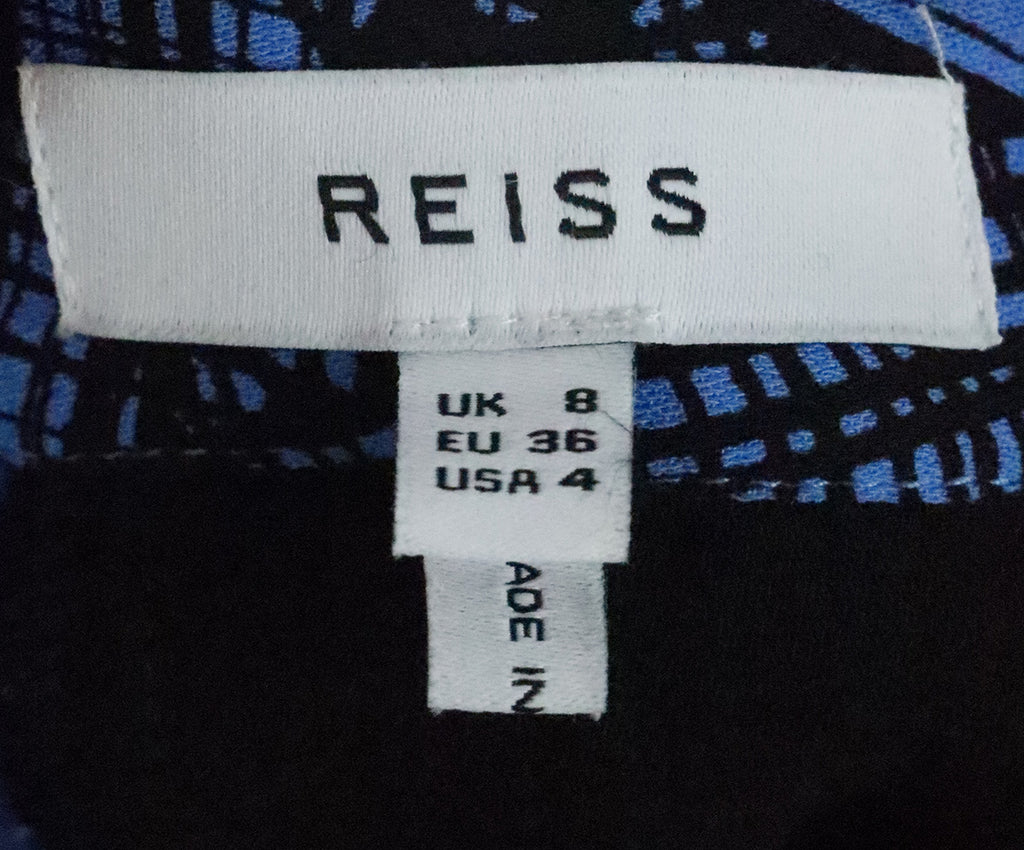 Reiss Blue & Black Print Blouse 3