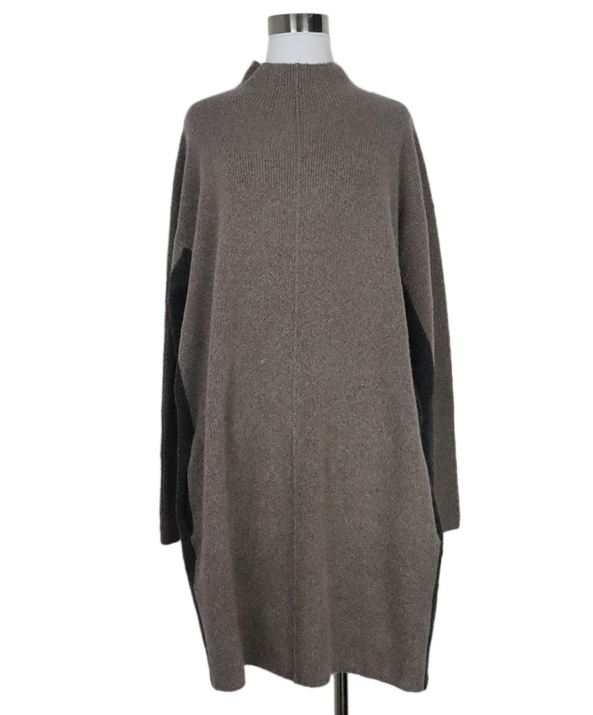 Reiss Taupe & Charcoal Cashmere Dress 