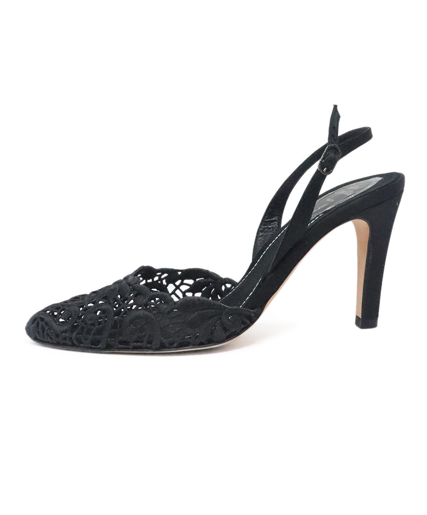 Rene Caovilla Black Lace & Satin Heels 1