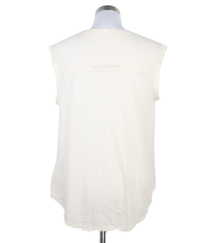 Rick Owens Neutral Beige Cotton Red Blue Top 2