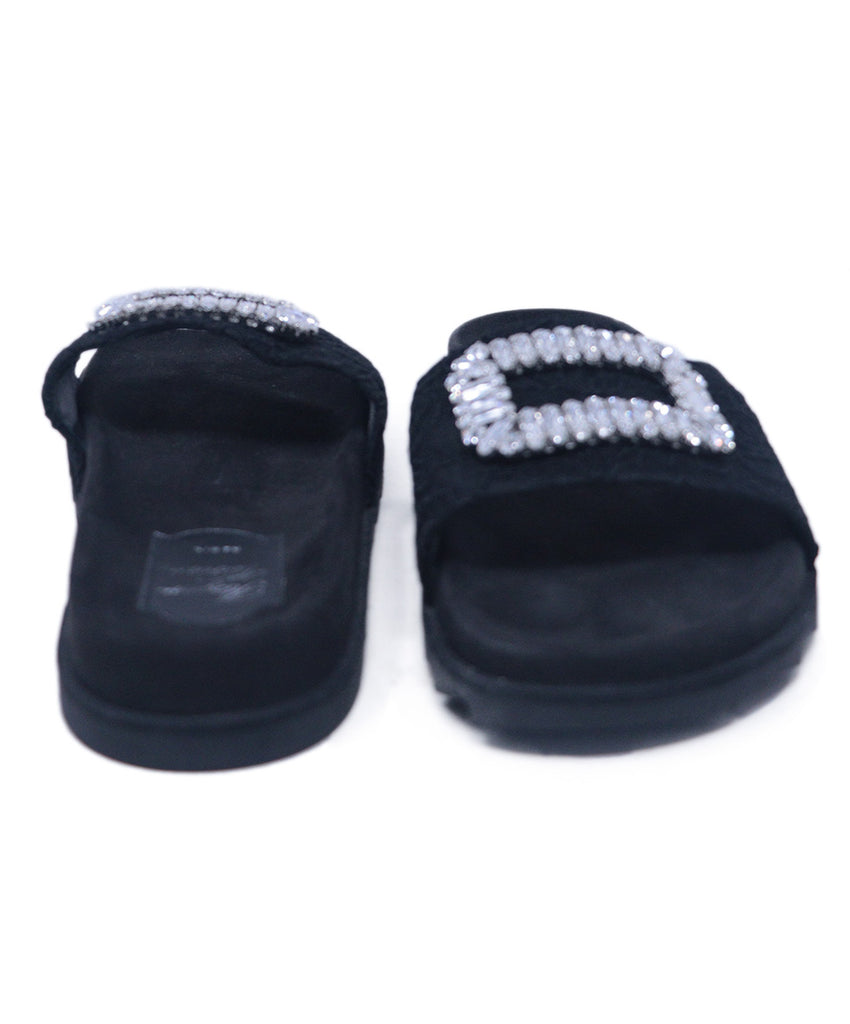 Roger Vivier Black Lace Rhinestone Slides 2