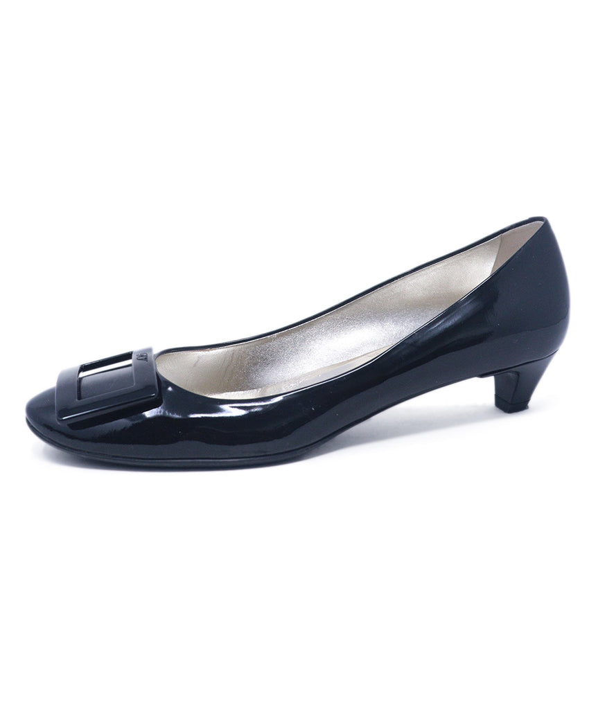 Roger Vivier Black Patent Leather Buckle Heels 1