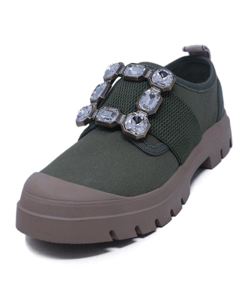 Roger Vivier Olive Rhinestone Sneakers 