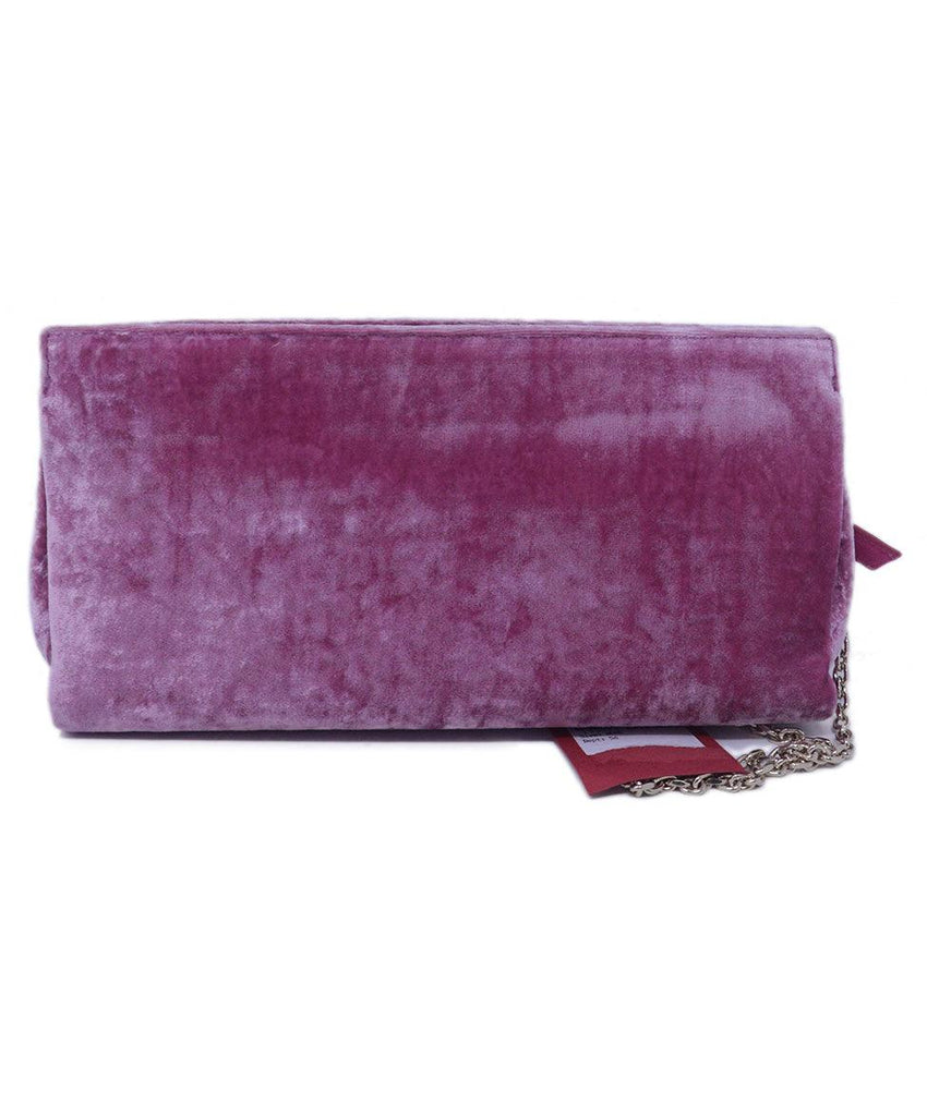 Roger Vivier Pink Velvet Rhinestone Clutch 2