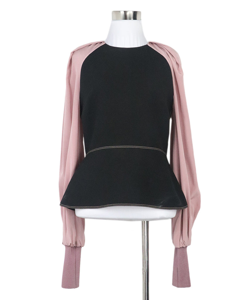 Roksanda Black & Pink Silk Triacetate Blouse 