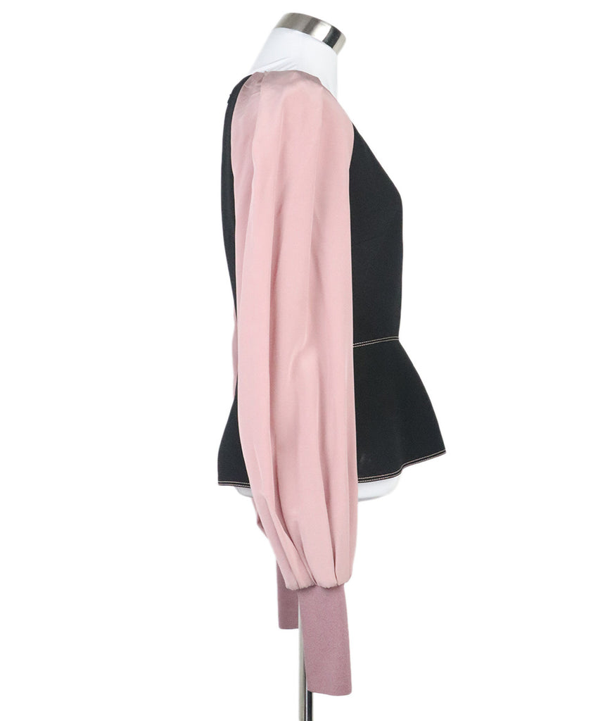 Roksanda Black & Pink Silk Triacetate Blouse 1