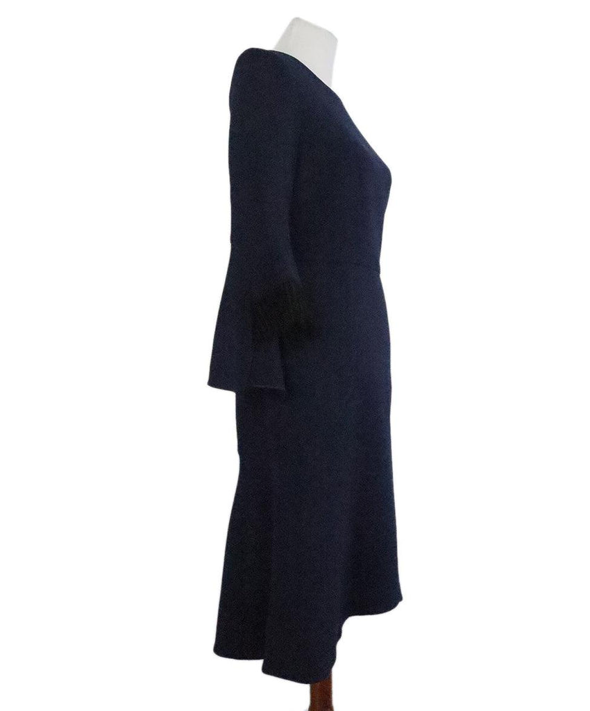 Roland Mouret Navy & Black Wool Dress sz 4 - Michael's Consignment NYC