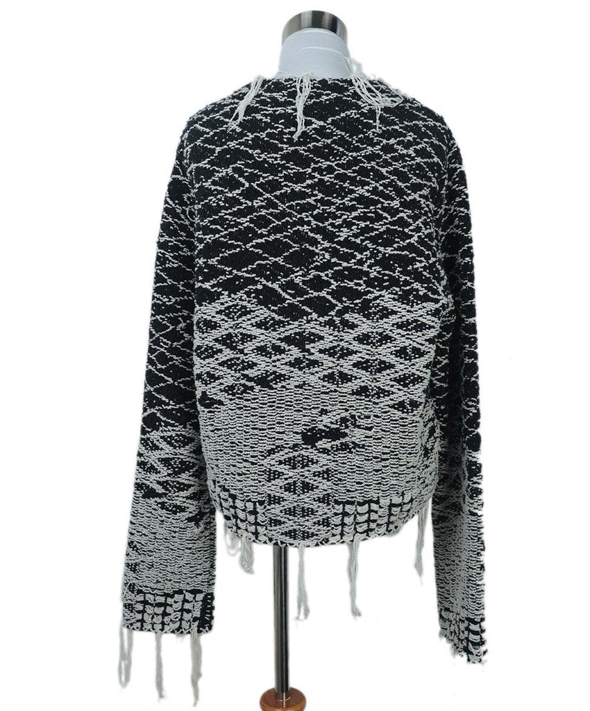 Saint Laurent B&W Fringe Sweater 2