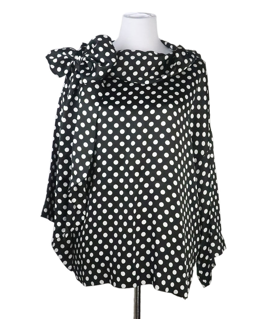 Saint Laurent B&W Polka Dot Blouse 