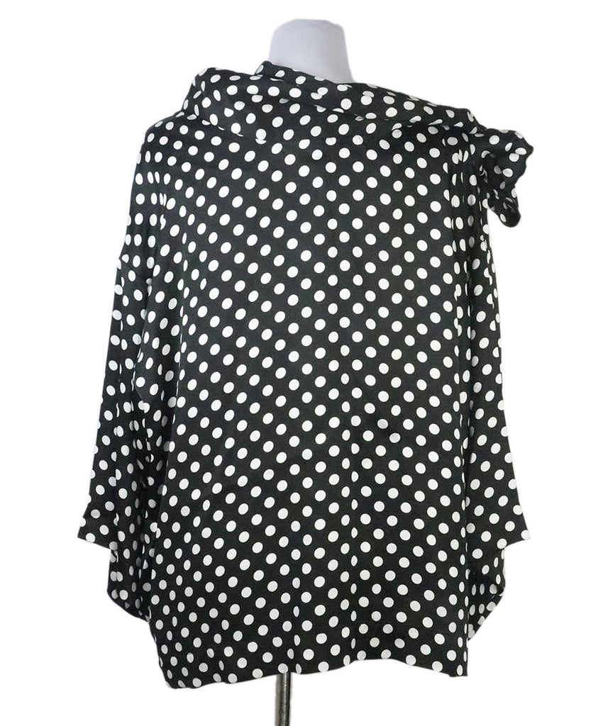 Saint Laurent B&W Polka Dot Blouse 2