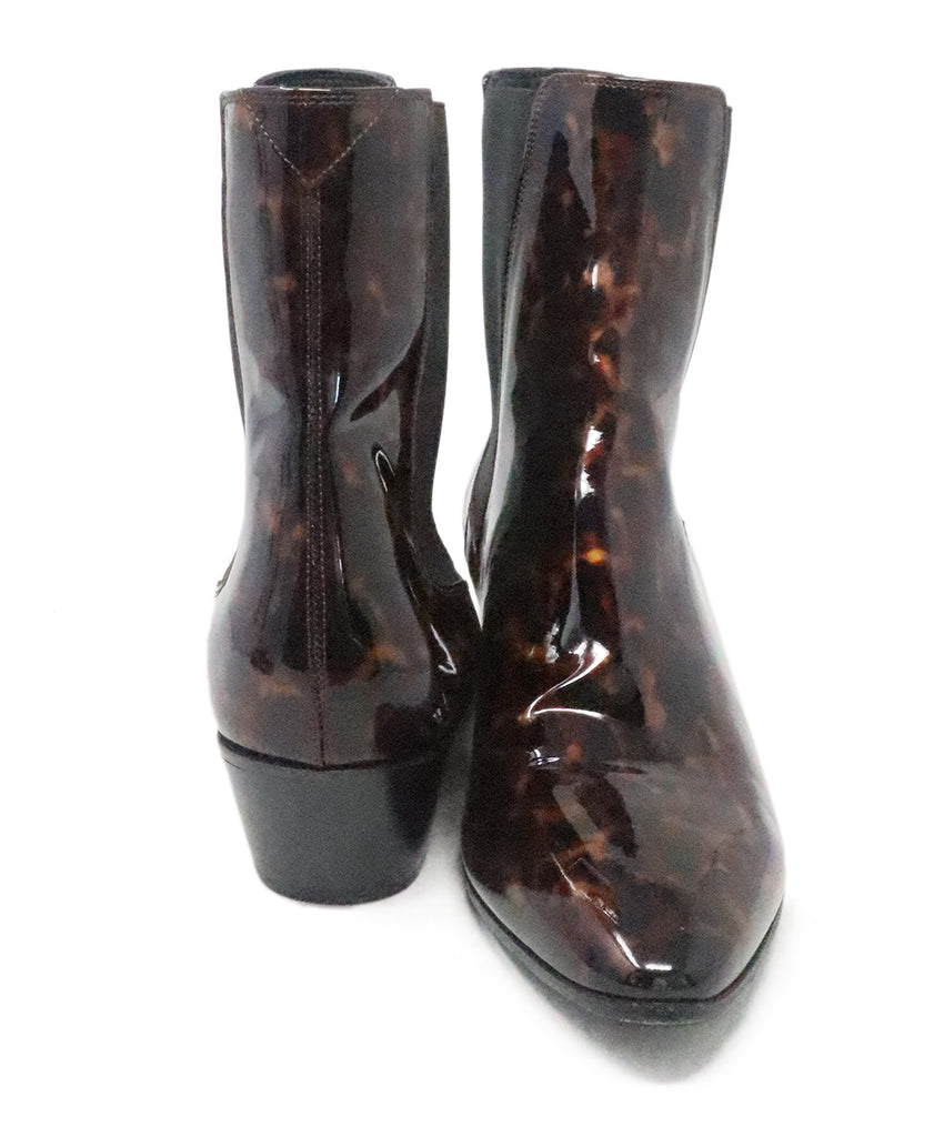 Saint Laurent Tortoise Patent Leather Booties 2