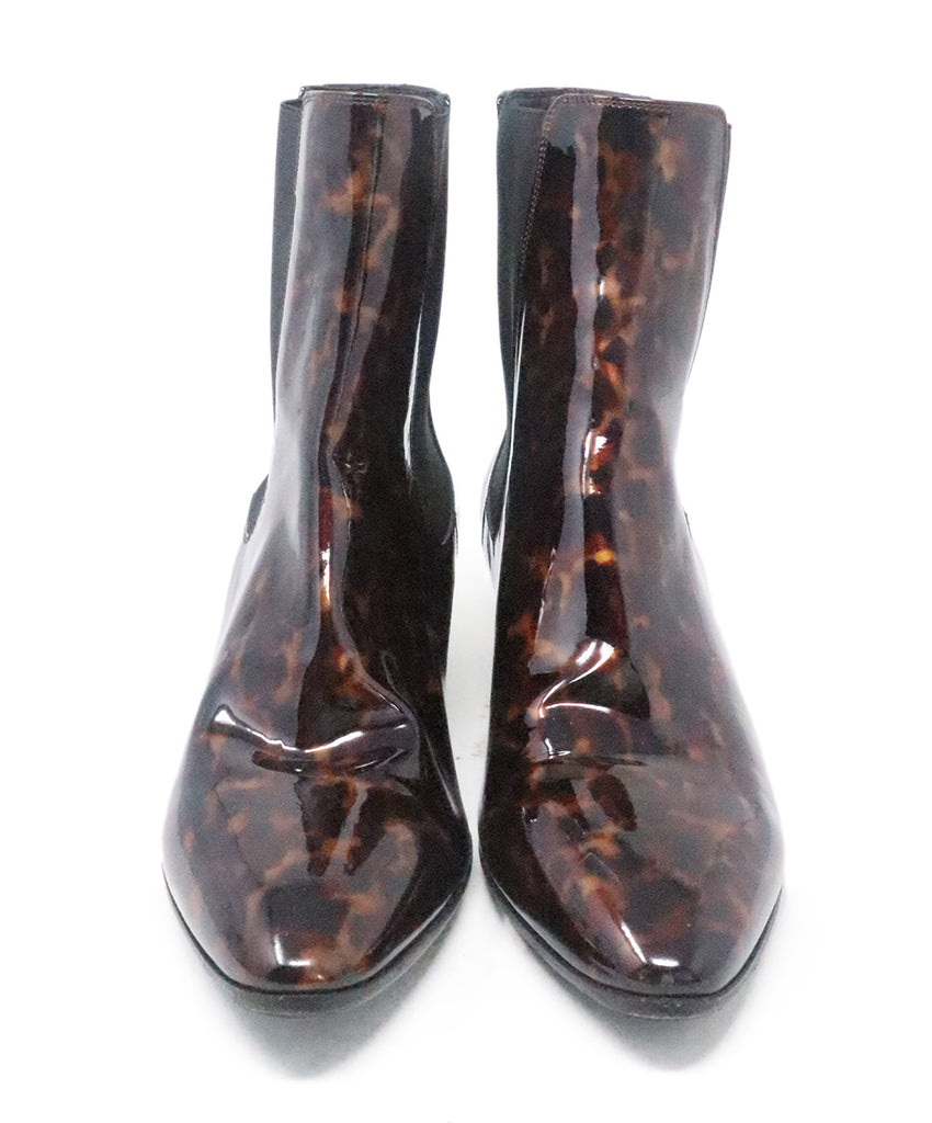 Saint Laurent Tortoise Patent Leather Booties 3