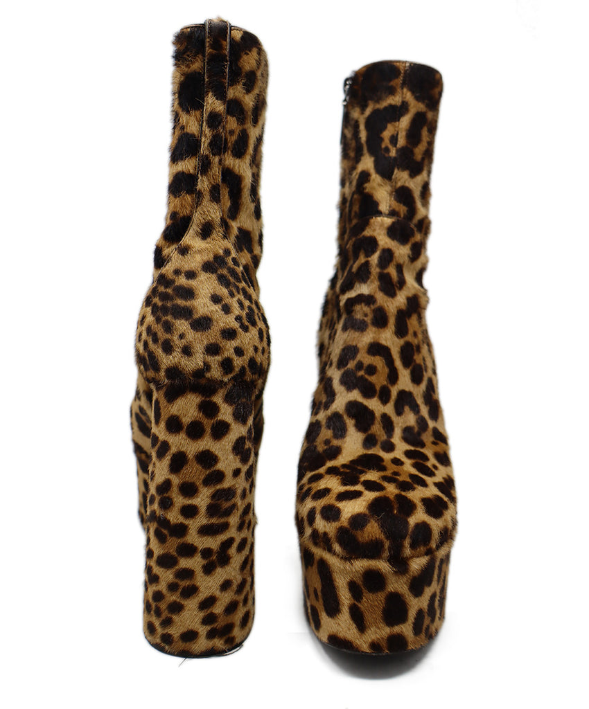 Saint Laurent Leopard Print Pony Fur Platforms 2