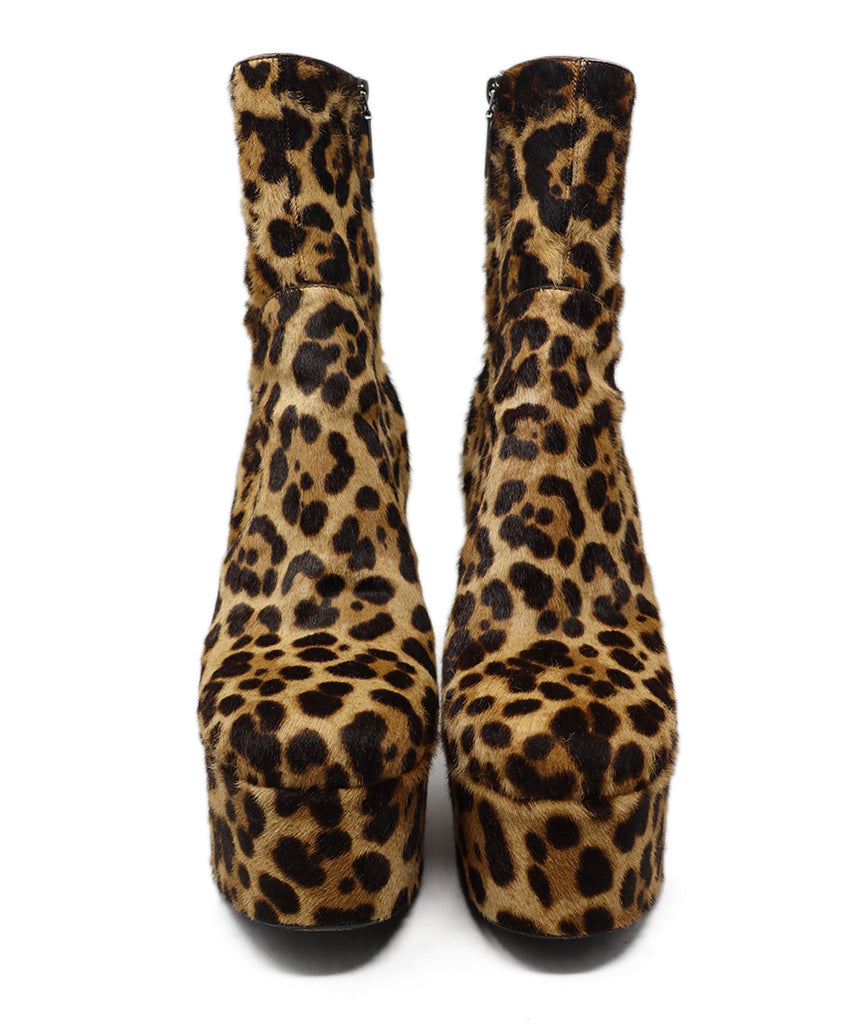 Saint Laurent Leopard Print Pony Fur Platforms 3