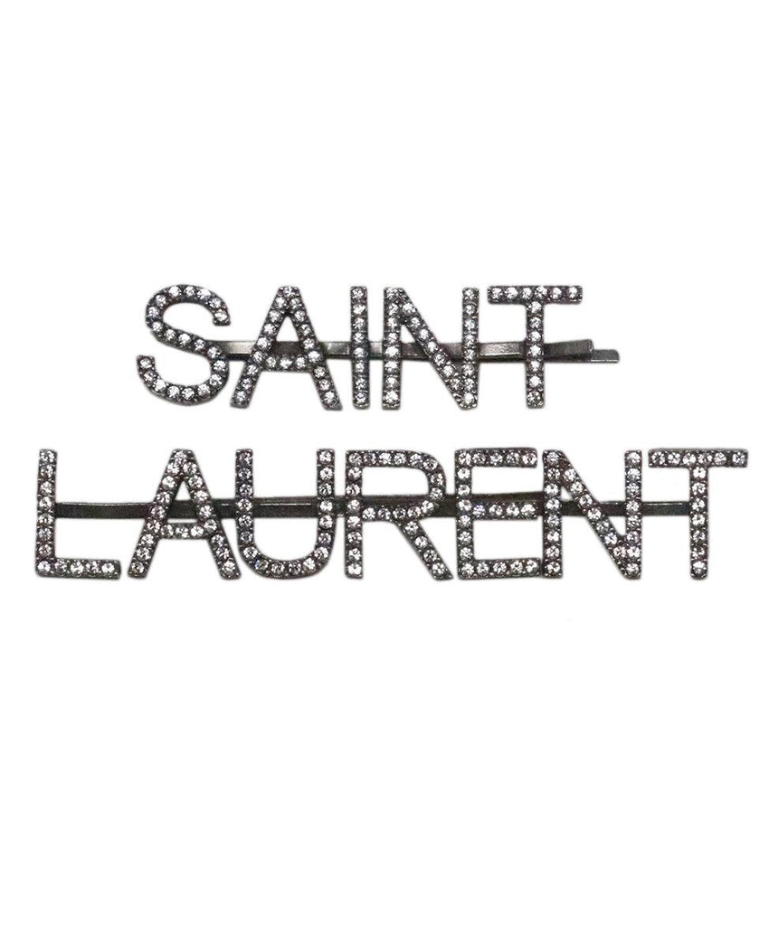 Saint Laurent Crystal Hair Clips 