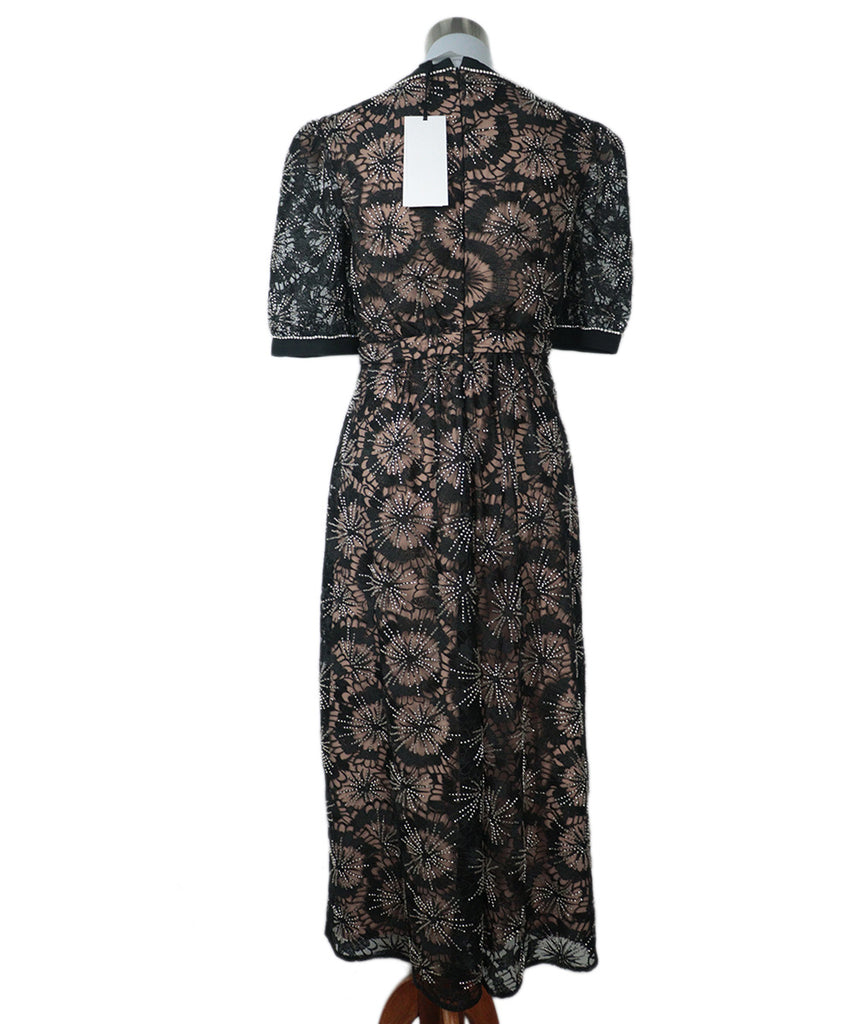 Saloni Black Lace Beaded Evening Dress 2