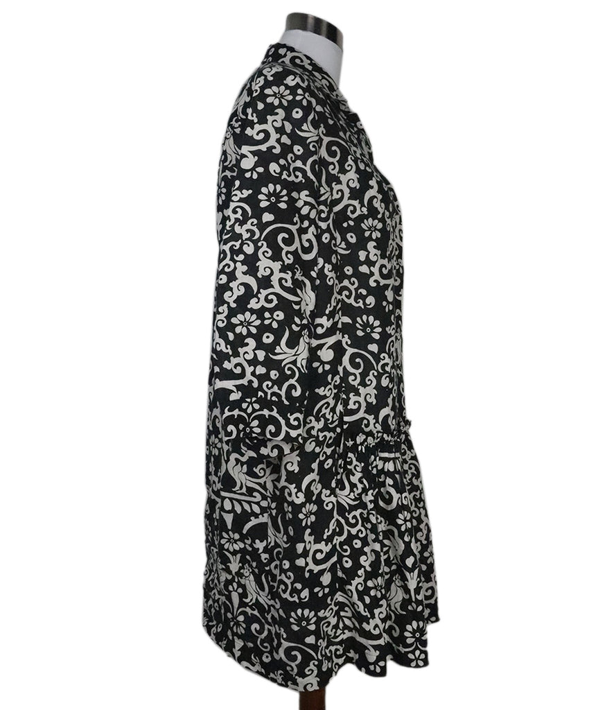 Saloni B&W Print Linen Dress 1