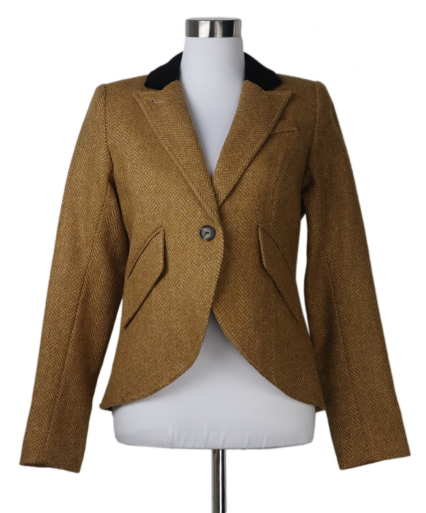 Smythe Tobacco Wool & Velvet Blazer 