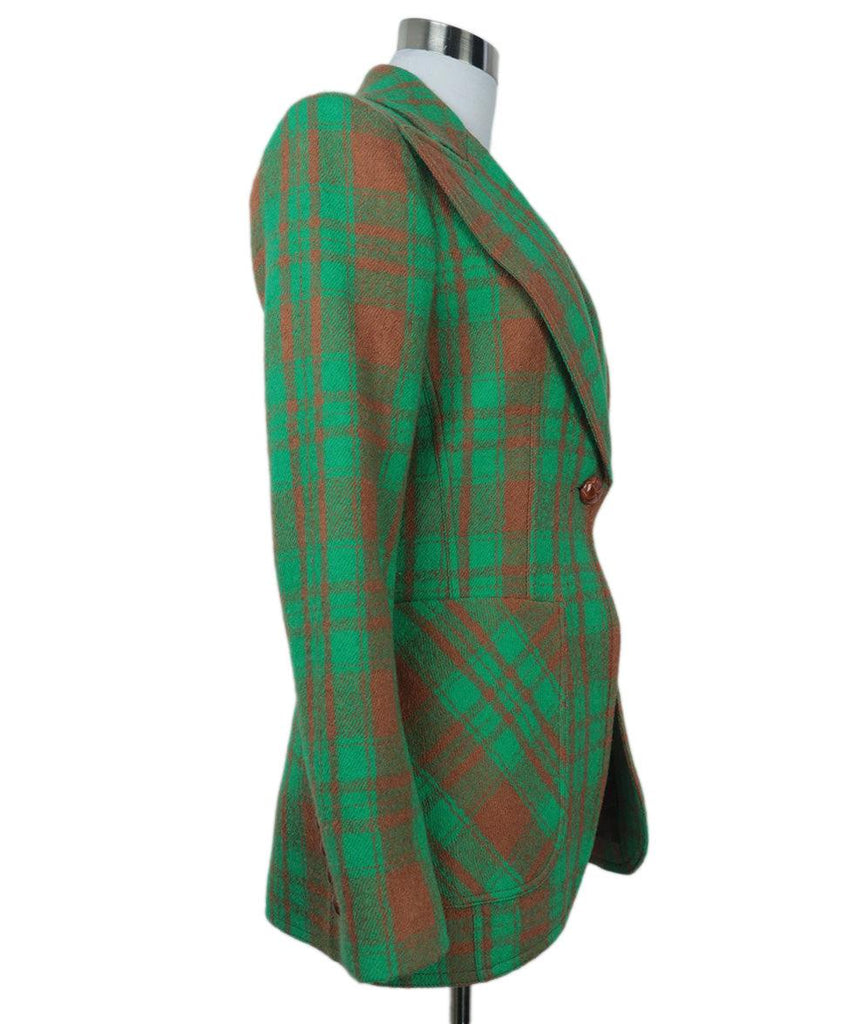 Smythe Green & Tan Plaid Blazer 1