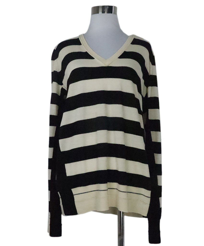 Sonia Rykiel B&W Striped Wool Sweater 