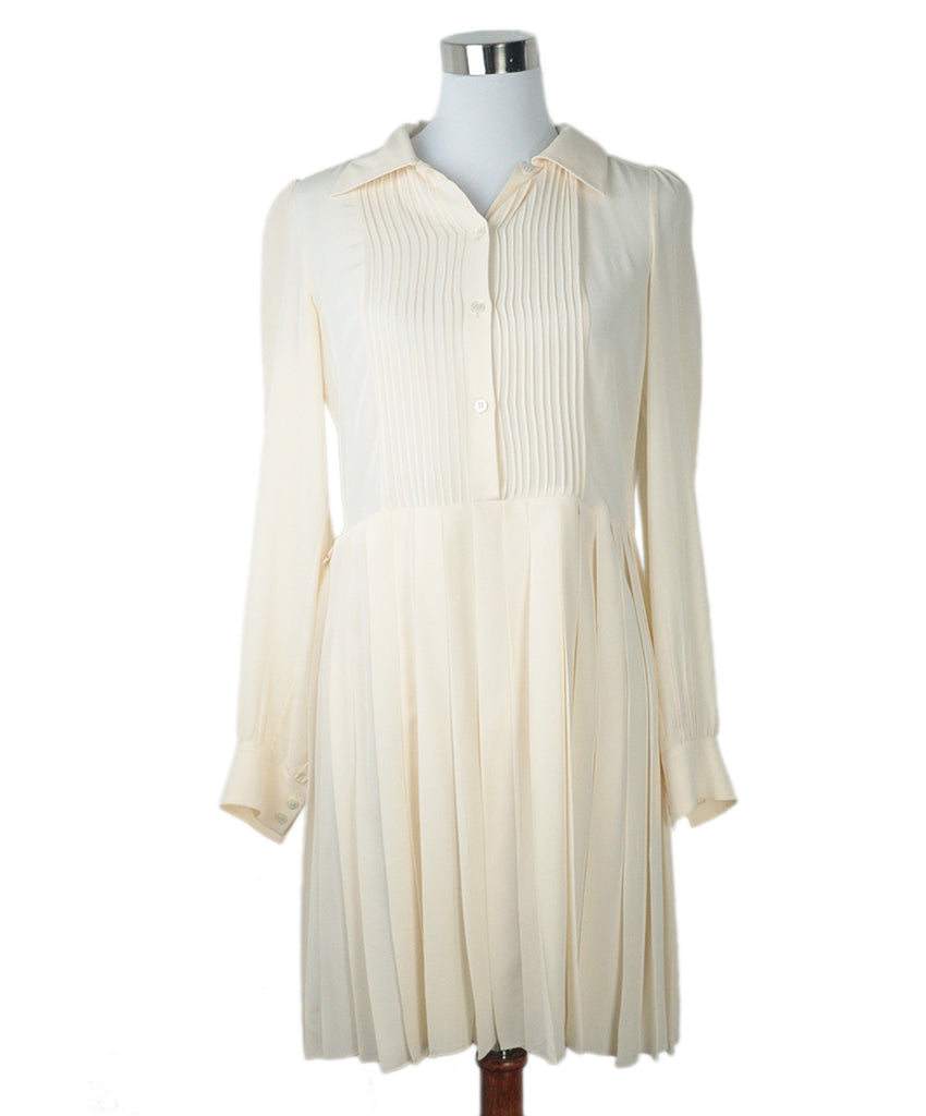 Sonia Rykiel Beige Pleated Silk Dress 