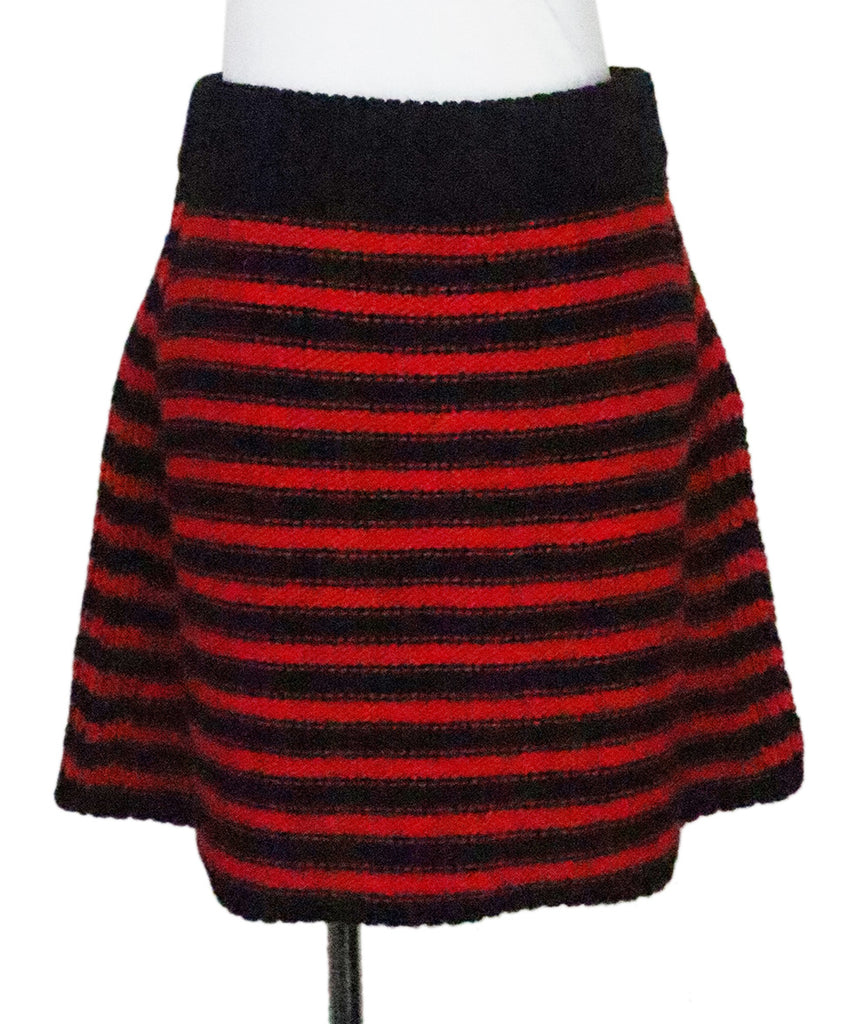 Sonia Rykiel Red & Black Knit Mini Skirt 2