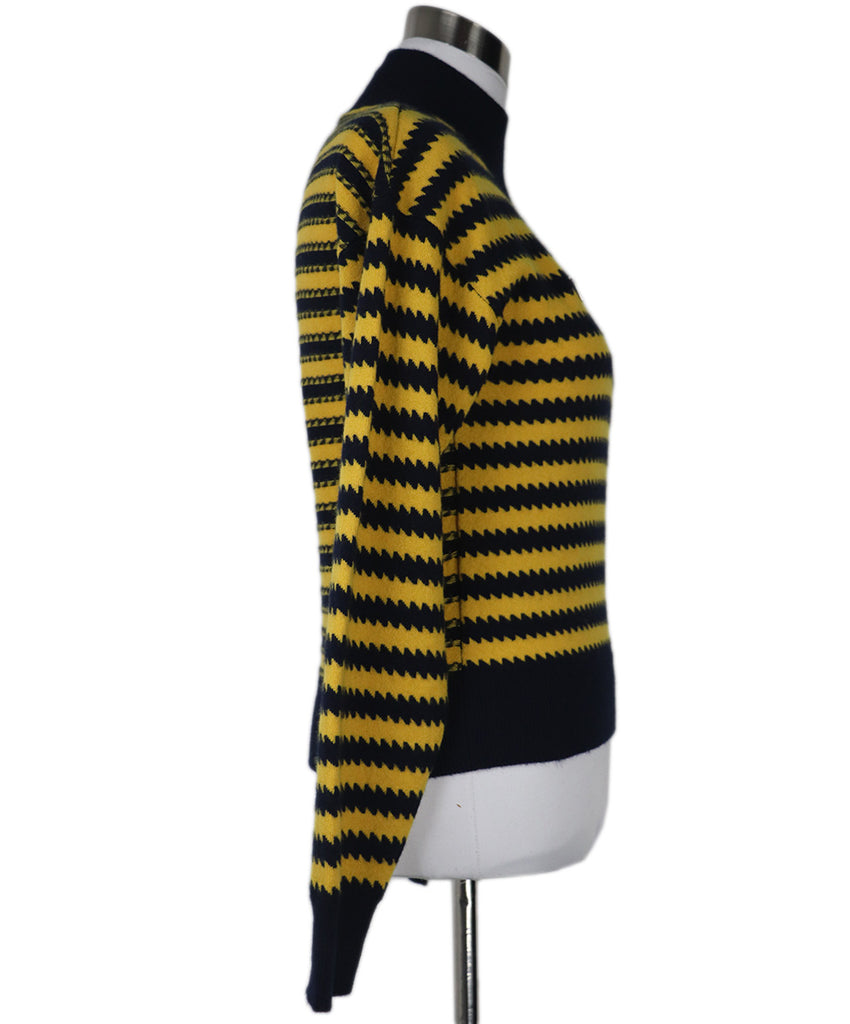 Sonia Rykiel Yellow & Navy Cashmere Turtleneck Sweater 2