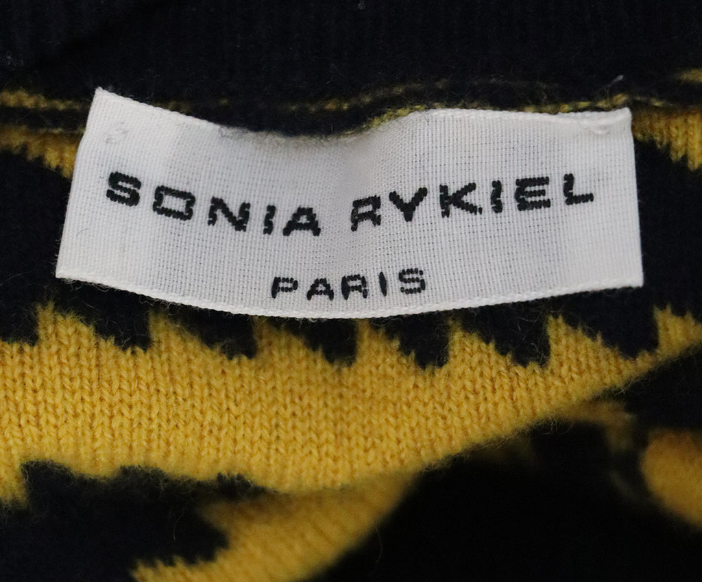 Sonia Rykiel Yellow & Navy Cashmere Turtleneck Sweater 4