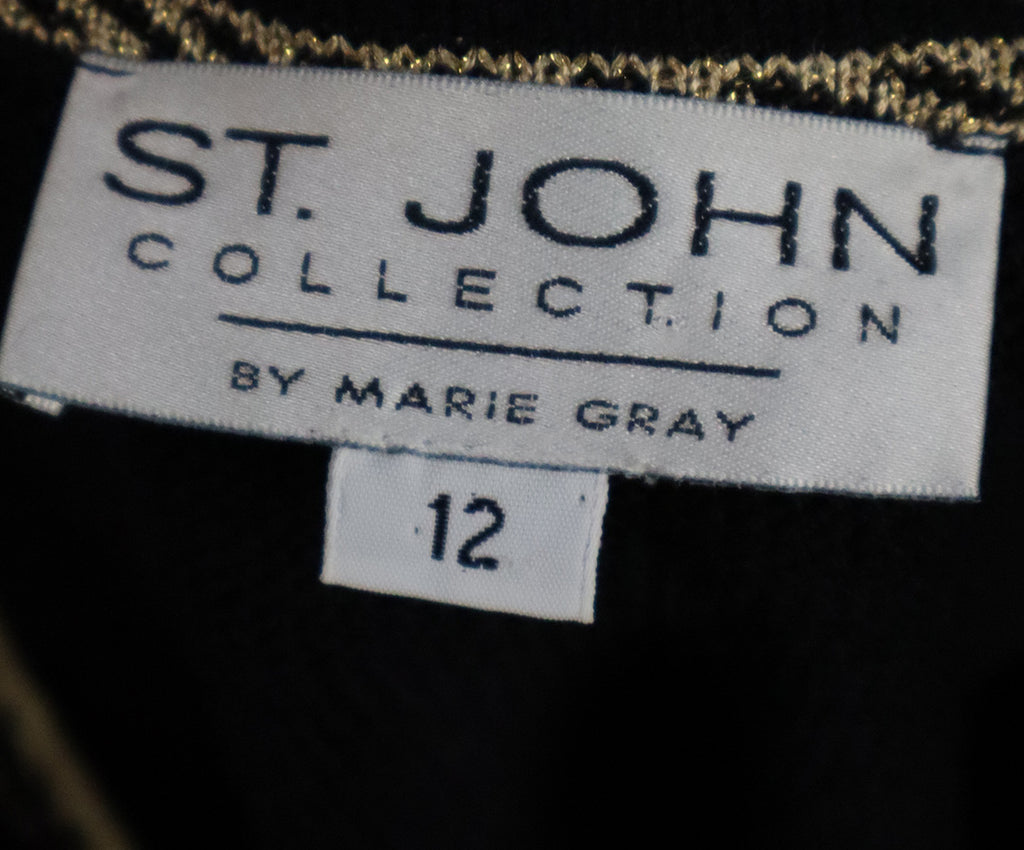 St. John Black & Gold Knit Jacket 3