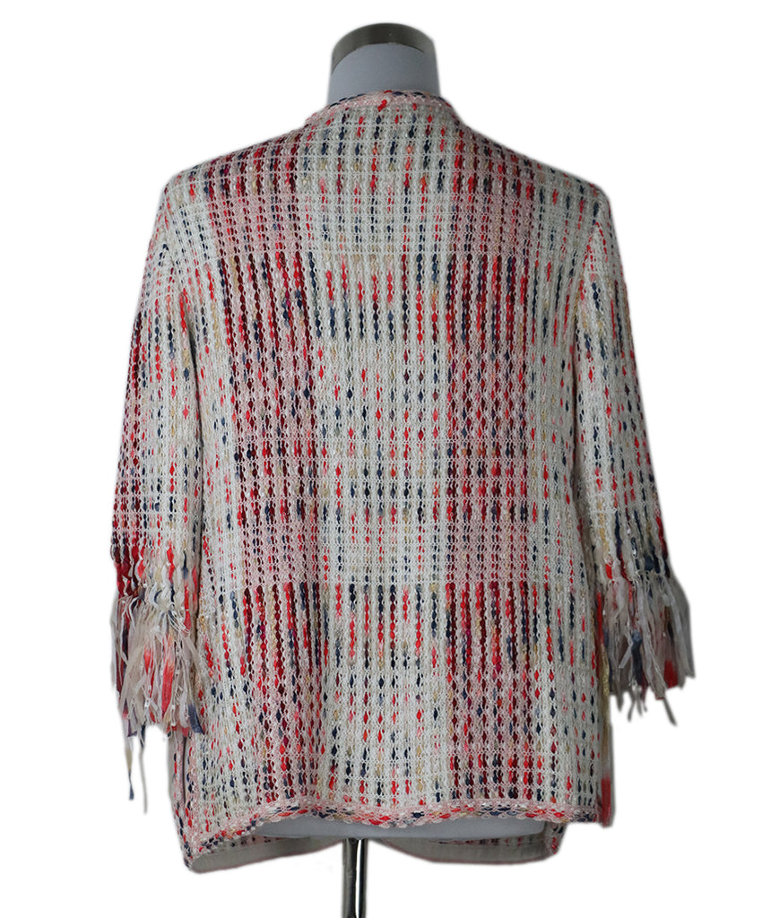 St. John Red & White Woven Jacket 2