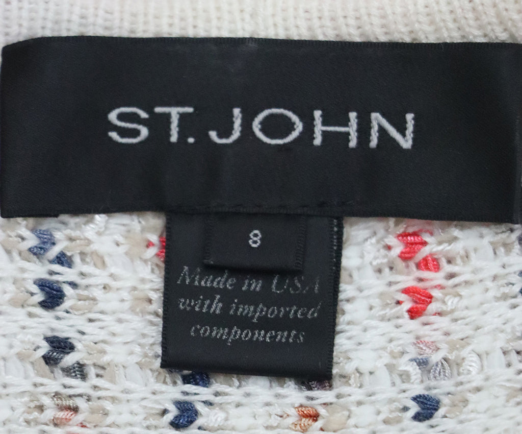 St. John Red & White Woven Jacket 3