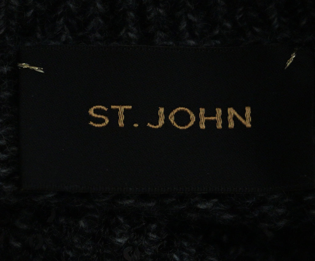 St. John Grey & Black Sequin Sweater 3