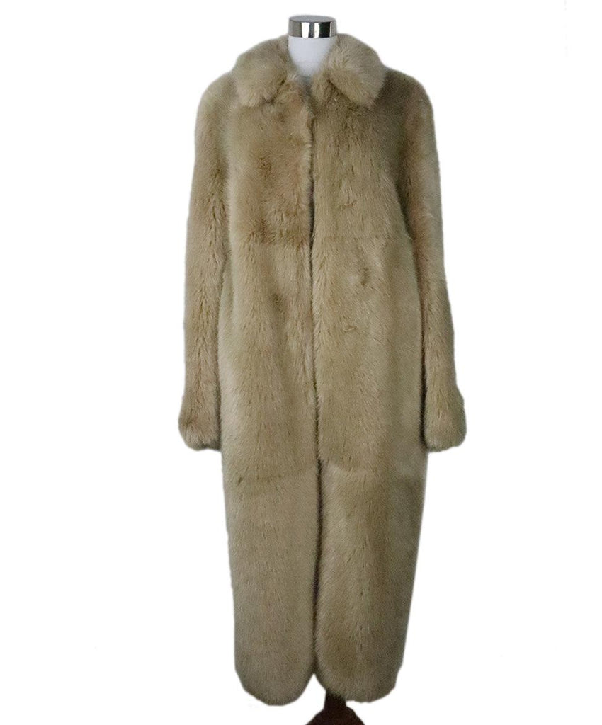 Stella McCartney Beige Faux Fur Long Coat 