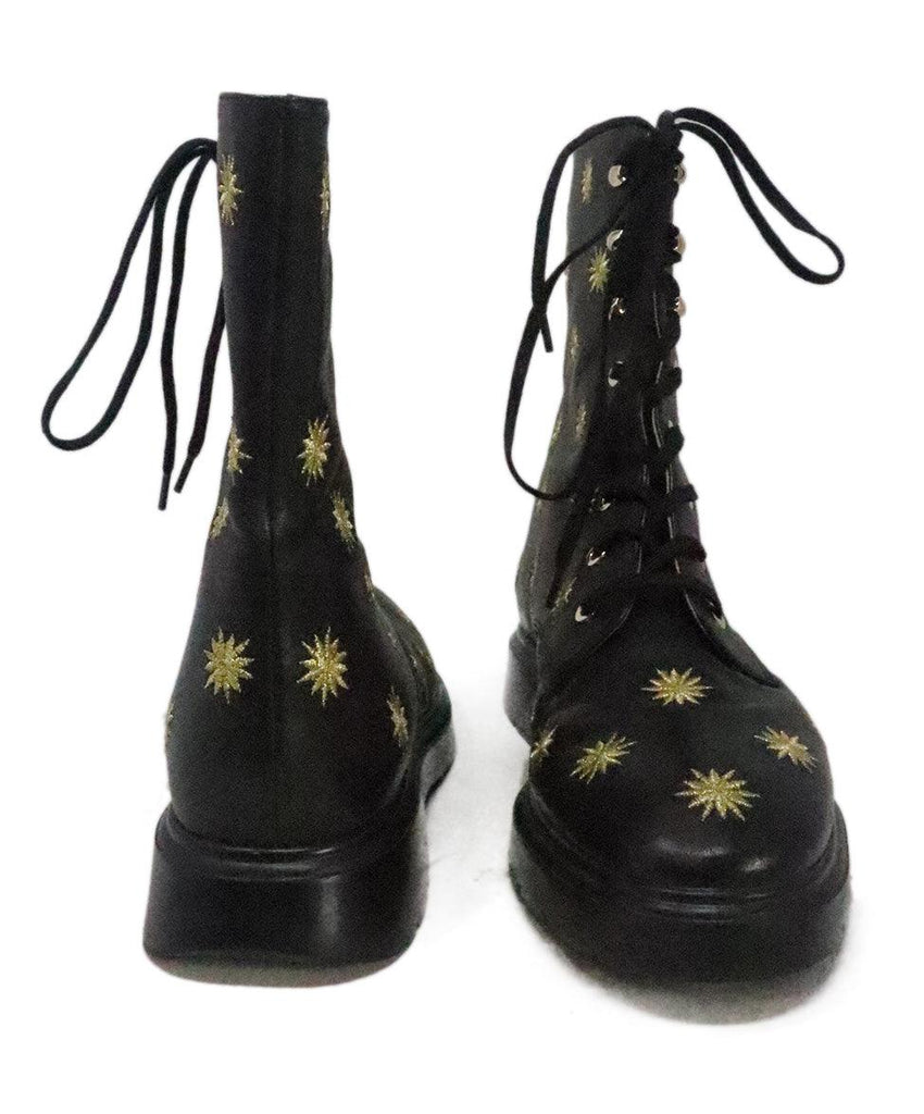 Stuart Weitzman Black & Gold Embroidered Boots 2