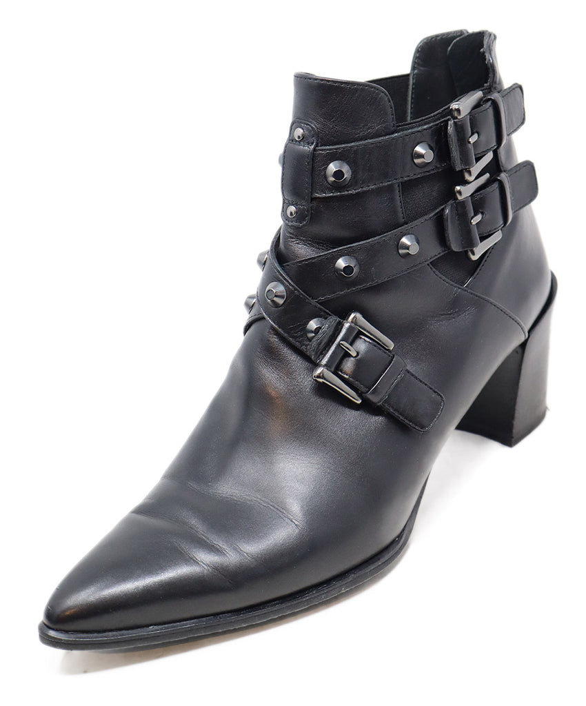 Stuart Weitzman Black Leather Studded Boots 