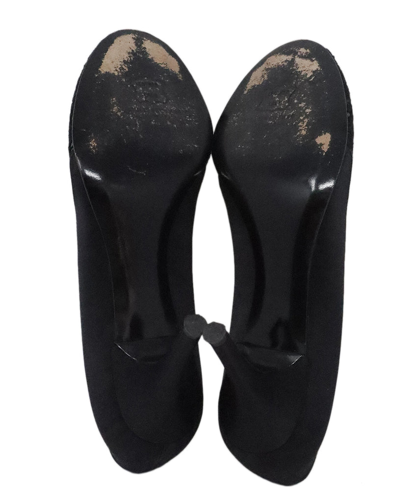 Stuart Weitzman Black Satin & Lace Heels 4