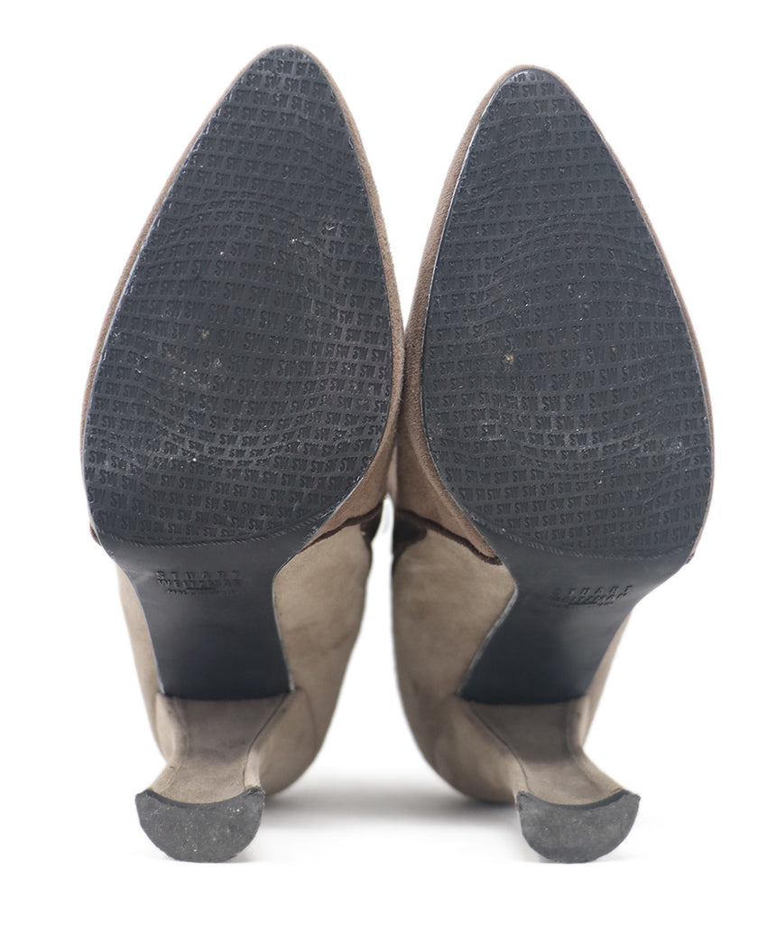 Stuart Weitzman Taupe Suede Heeled Booties 4