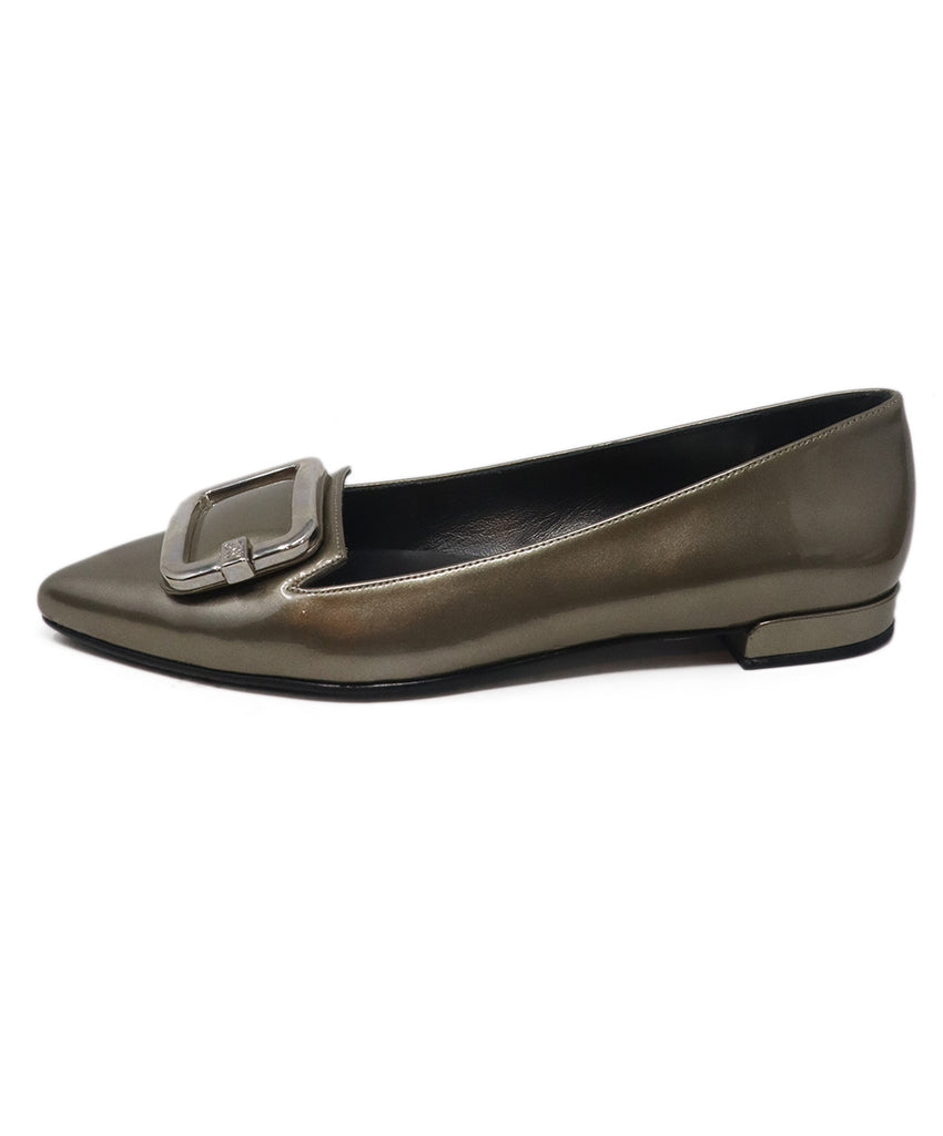 Stuart Weitzman Pewter Patent Leather Flats 1