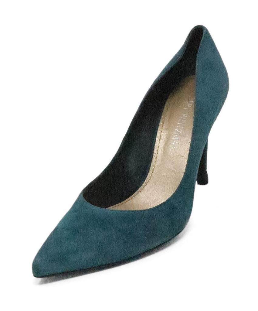 Stuart Weitzman Green Suede Heels sz 8.5 - Michael's Consignment NYC