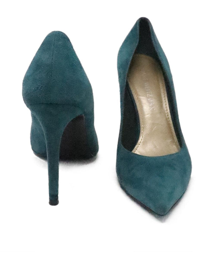 Stuart Weitzman Green Suede Heels sz 8.5 - Michael's Consignment NYC